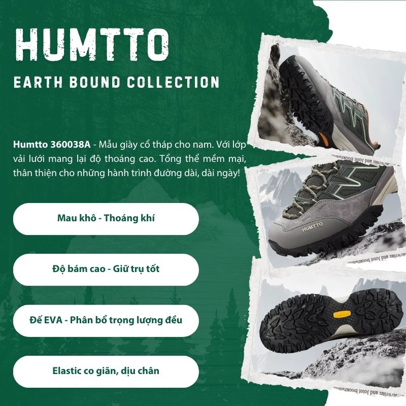 Giày Hiking đi bộ đa dụng nam Humtto 360038A